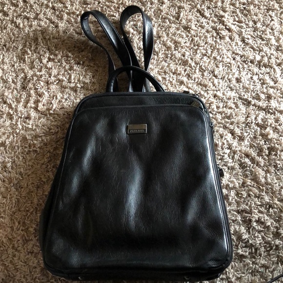 perlina black leather backpack